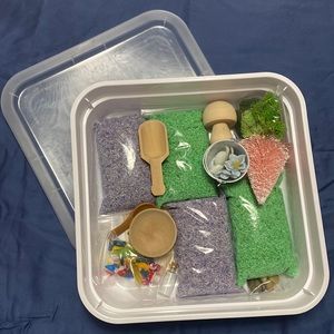 Kids fairy garden sensory bin